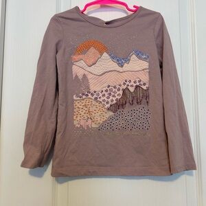 Carter's Long Sleeve Shirt - Mauve with Mountain Graphic